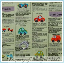 BonEful Tessuto FQ Cotone Trapunta Giornale Antico Auto Furgone Camion Veicolo Antico S