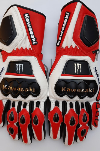 Kawasaki cuir motard gants - kawasaki,