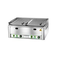 GRIGLIA PIETRA LAVICA A GAS DOPPIA DA BANCO CUCINA PROFESSIONALE cm 66 x 60 x 30