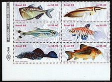BRASILE 1988 PESCI TROPICALI MNH SPEDIZIONE GRATUITA VITA MARINA