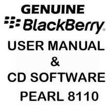 Manuale originale Blackberry Pearl 8110 e software CD nuovo