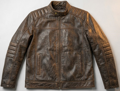 Giacca moto pelle marrone - moto,