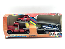 VINTAGE ANNI 70 BISARCA POLISTIL  car transporter set 3 Fiat  131 Mirafiori DN