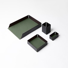 Set Scrivania Acciaio Nero e