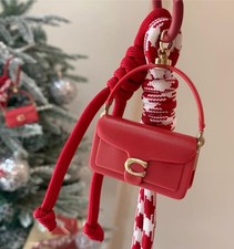 Portachiavi Charm Coach-Holder con Gancio Sicuro Rosso Tabby Tag Borsa Regali Nuovo con etichette Collezione
