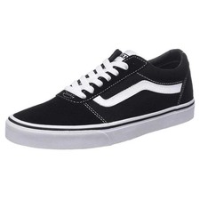 Scarpe sneakers Vans Ward scamosciate tela nero bianco VN0A36EMC4R uomo taglia 10,5 nuove con scatola