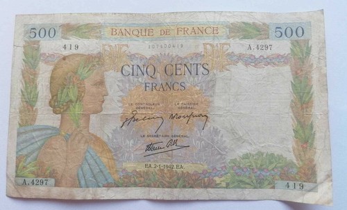 Banconota 500 franchi 1942 - banconota,