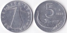 REPUBBLICA 5 LIRE 1952 -