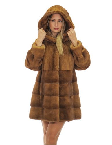 Cappotto oro gold visone pelle