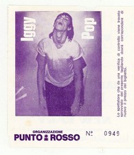 Biglietto del concerto di  IGGY POP,  MILANO, PalaLido - 12 Maggio 1980