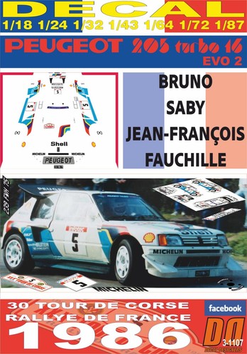 Decal peugeot 205 t16 - decal, e2