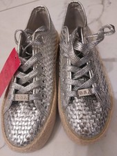 SCARPE DONNA BACI E ABBRACCI NUOVE ARGENTO LUCIDE NUMERO 39 MEMORY FOAM