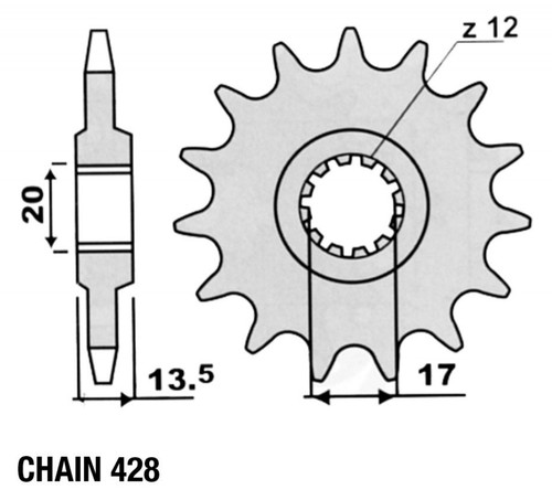 Pignone denti passo 428 per - passo,