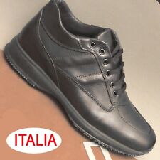 SCARPE UOMO STRINGATE nero CLASSICHE SPORTIVE ELEGANTI COMODE PELLE italia