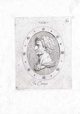Rara stampa antica-GALBA-IMPERATORE-ROMA-PL. 60-Agostini-Battista-1657