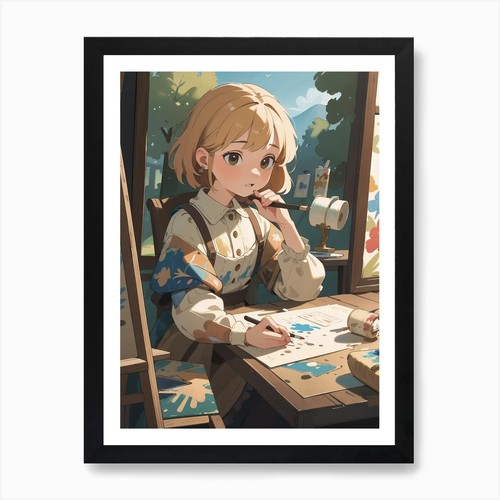 Quadro ragazza dipinto stampa