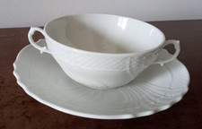 Tazza da Consommé con Piatto piattino Richard Ginori Vecchio Ginori Bianco vint.