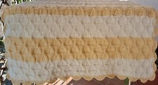 copertina misto lana,beige bianca,fatta a mano,carrozzina,passeggino