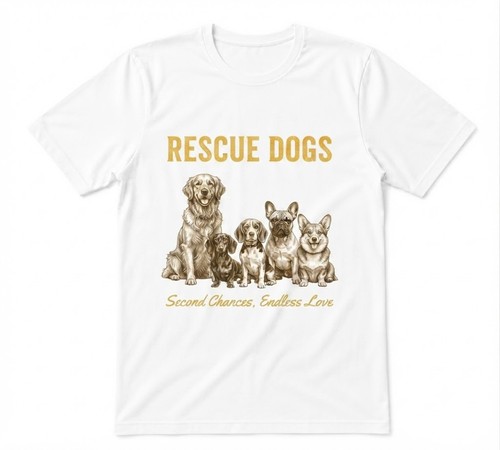 Maglietta bianca rescue dogs - maglietta,