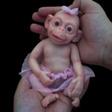 Bambola Scimmia Silicone Baby Reborn 7” Pollici Micro Mini Preemie Realistica