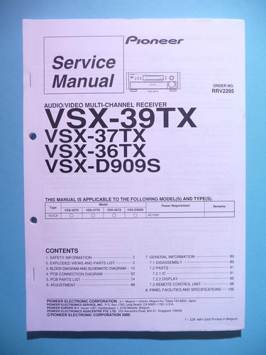 Manuale servizio pioneer - servizio,