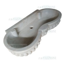 Outlet Lavandino lavello in Marmo scolpito baccellato bagno cucina cm 92