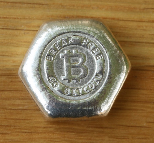 50g bitcoin silver cast - silver, bar