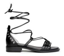 NERO GIARDINI E218670D 100 SANDALI SCARPE DONNA ALLA SCHIAVA BORCHIE PELLE NERO