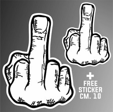 adesivo dito medio fuck sticker decal aufkleber + 1 FREE STICKER CM. 10