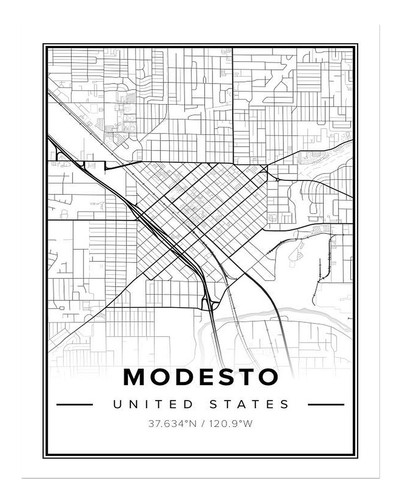 Modesto mappa della - , città