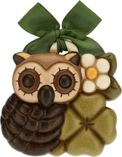 - Formella Gufo Con Quadrifoglio Portafortuna