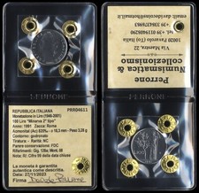 #04611] REPUBBLICA ITALIANA - 100 LIRE 1991 99 DELLA DATA CHIUSE - FDC PERIZIA