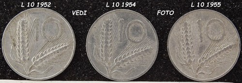 1952 monete lire 1954 di - 10,