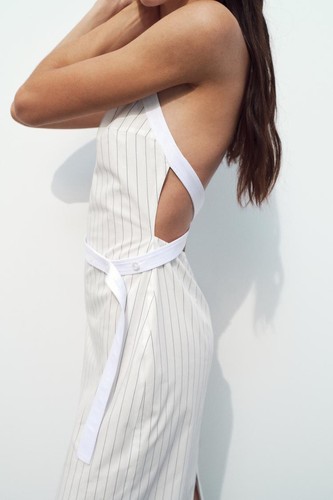Zara gabardine abito midi - zara,
