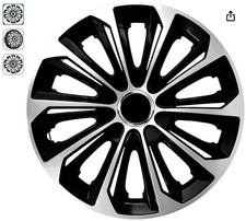 Copricerchi EXTRA Strong nero/argento per auto, set da 4 pezzi, 16 pollici