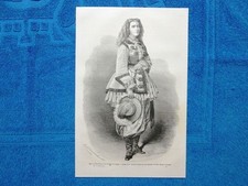 Gravure Année 1865 - Mme de Bourboulon en costume de voyage - In abito da viaggi