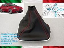 CUFFIA CAMBIO ALFA ROMEO GIULIETTA 2008> ORIGINALE PELLE CON AGGANCI ricami ross