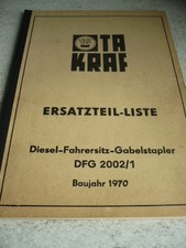 VEB DDR Muletto Manuale Ersatzteileliste Vta Takraf Stapler Dfg 2002/1