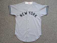 Maglia baseball vintage New York Yankees uomo 44 grande grigia camicia Wilson anni 80 MLB