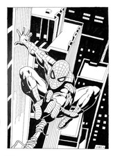 TAVOLA ORIGINALE - Illustrazione "Spider-Man" Luciano Bernasconi - Firmata