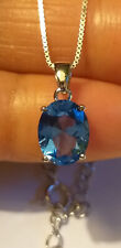 Collana COLLAR COLLIER con blu topazio 2,8ct vvs S925 Rodiato