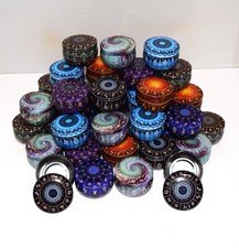  Scatola di latta, barattolo candela, latta vuota, design forma tamburo "Segni zodiacali" 74 pezzi