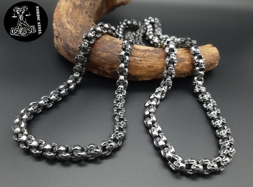 Collana teschi acciaio