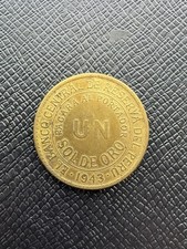 1943 Peru Un 1 One Sol de Oro