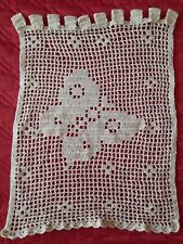 tenda ad uncinetto colore neutro con farfalla e stelle e ganci di cotone makò