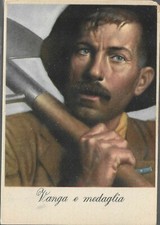 CARTOLINA BOCCASILE MILITARE VANGA E MEDAGLIA NON VIAGGIATA FORMATO GRANDE