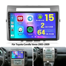 Touch Screen Android15 Autoradio Carplay per Toyota Corolla Verso 2003-2009 2+64G