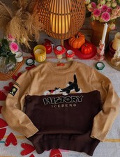 Iceberg History Maglione Lana Silvestro & Tweety Motivo Cartoni Animati, Beige/Marrone, IT48