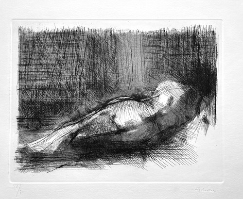 Giuseppe ajmone nudo - ajmone, disteso"