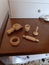In1- miniatura set di utensili da cucina in legno  , vintage